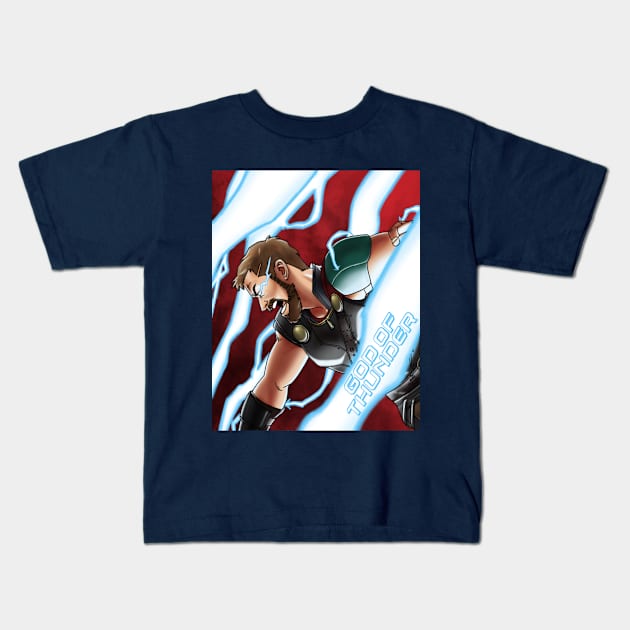 God of Thunder Kids T-Shirt by pencilhead7